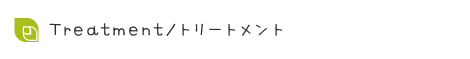 Treatment/トリートメントのメニューです
